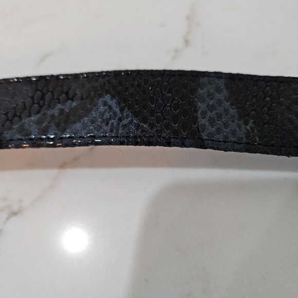 Suzi Roher Extra Large Black Leather Waist or Hip Belt With Silver Chain Accent - Picture 3 of 10